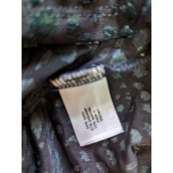 Lane Bryant Womens Size 26/28Long Sleeve  Velour Blouse  Green Leopard Print - Picture 8 of 8